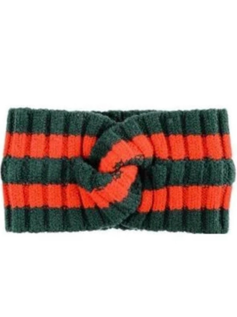 Gucci Women's Red Green Wool Web Headband Size M